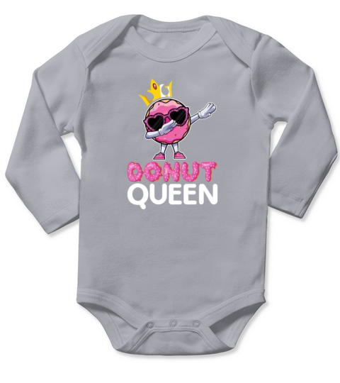 Dabbing Donut Queen - Dab Dance Style Doughnut Long Sleeve Baby One-Piece