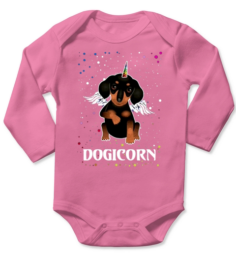 DOGICORN DACHSHUND T SHIRT Long Sleeve Baby One-Piece