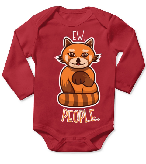 Ew People Sleeping Lazy Red Panda Long Sleeve Baby One-Piece