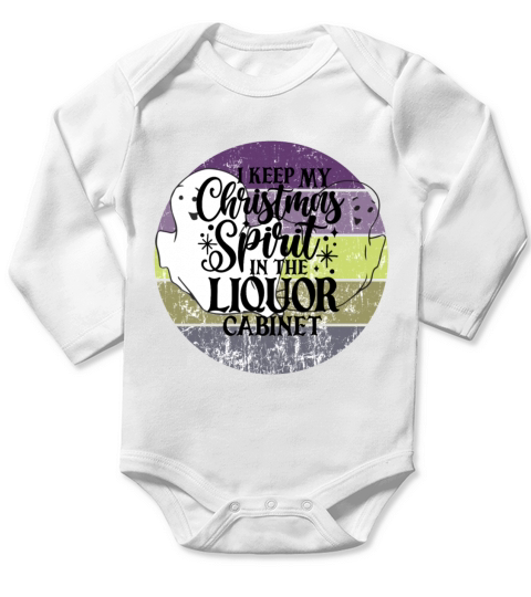 Funny Christmas Spirit Ghosts Sunset Long Sleeve Baby One-Piece