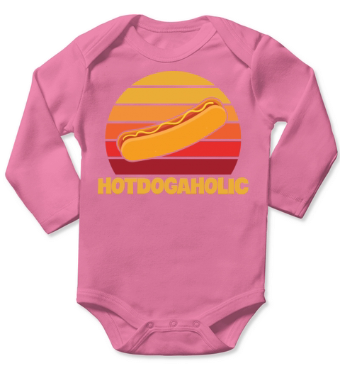 Hotdogaholic Quote for a Hot Dog Lover Long Sleeve Baby One-Piece