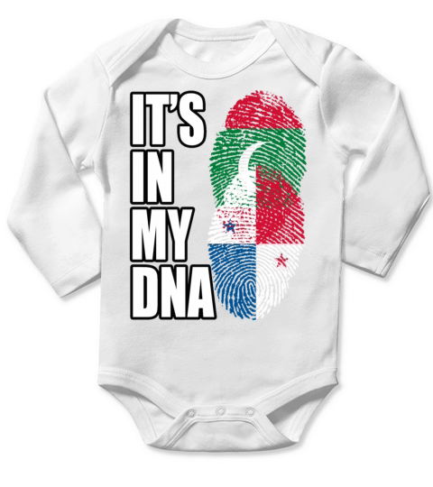 Maldivian And Panamanian Mix Heritage DNA Flag Long Sleeve Baby One-Piece