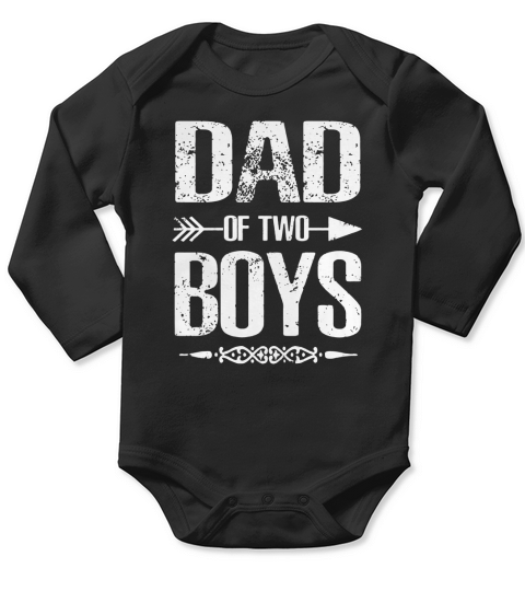 Mens Dad Of Two Boys T-shirt Gift Fathers Day Long Sleeve Baby One-Piece