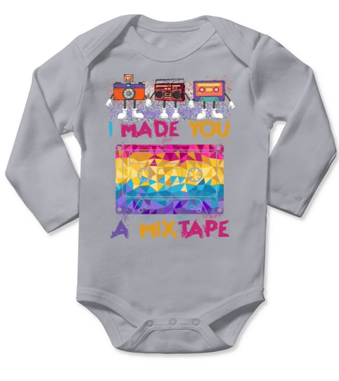 Mixtape 80s 90s Vintage Costume Retro Long Sleeve Baby One-Piece
