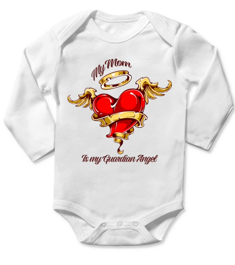 My Mom as my guardian angel Memory remembrance Gorgeous Wing Long Sleeve Baby One-Piece