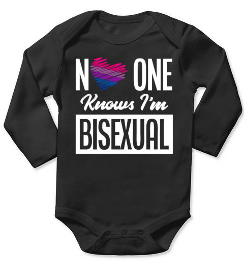 No One Knows Im Bisexual Bi Pride Flag Long Sleeve Baby One-Piece