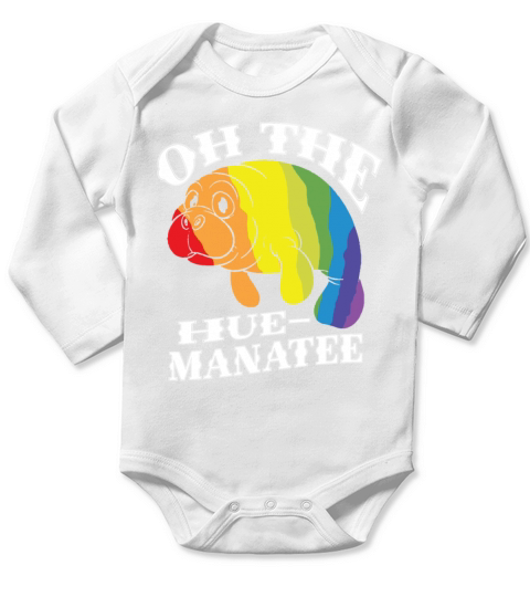 Oh The Hue Manatee LGBT for a Manatee Lover Long Sleeve Baby One-Piece