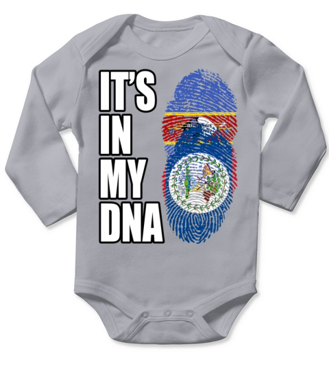 Swazi And Belizean Vintage Heritage DNA Flag Long Sleeve Baby One-Piece