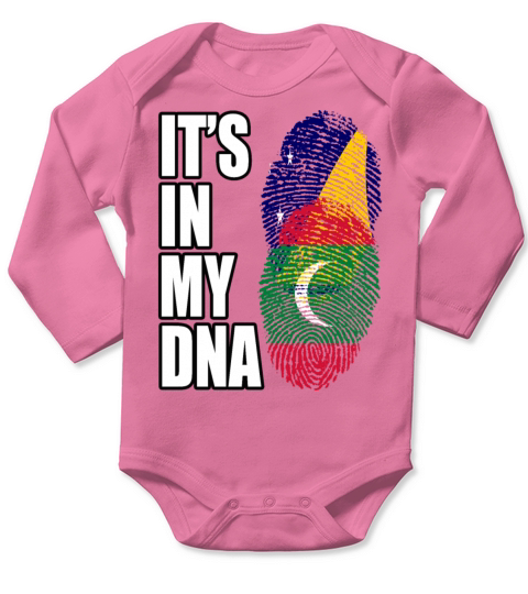 Tokelauan And Maldivian Mix Heritage DNA Flag Long Sleeve Baby One-Piece