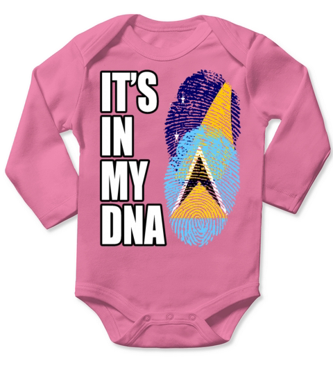 Tokelauan And Saint Lucian Mix Heritage DNA Flag Long Sleeve Baby One-Piece