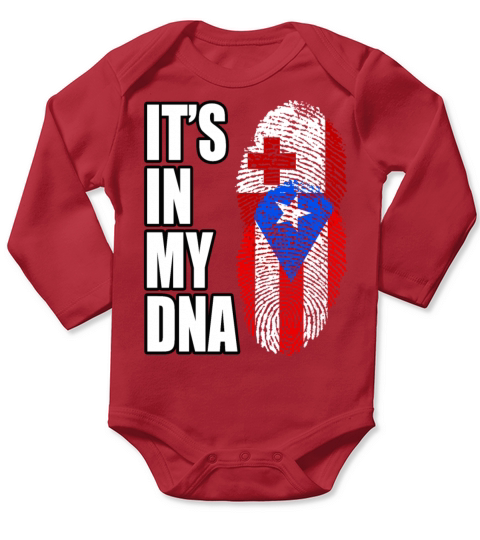 Tongan And Puerto Rican Mix Heritage DNA Flag Long Sleeve Baby One-Piece