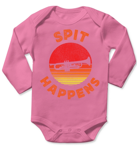 Trumpet Player Pun Vintage Retro Long Sleeve Baby One-Piece