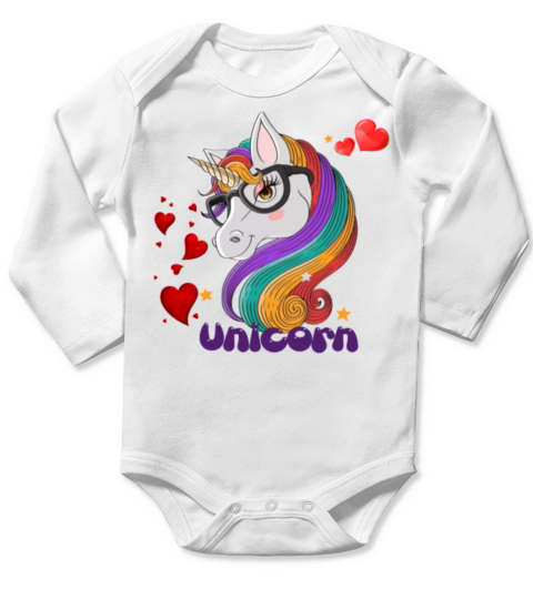 Unicorn beautiful mare Long Sleeve Baby One-Piece