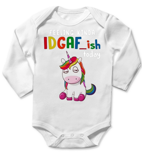 Unicorn feeling kinda idgaf-ish today shirt Long Sleeve Baby One-Piece