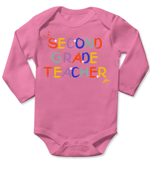 Vintage 2nd Second Grade Teacher Back To School Long Sleeve Baby One-Piece