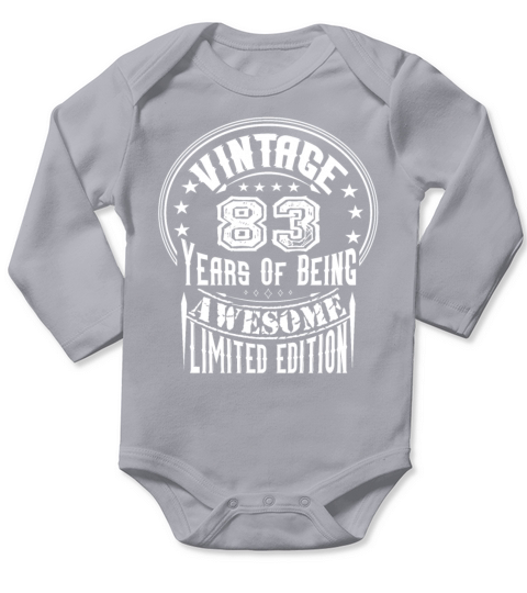 Vintage 83 Years Of Being Awesome Limited Edition Long Sleeve Baby One-Piece