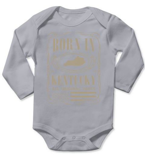 Vintage America US States Born Kentucky Long Sleeve Baby One-Piece