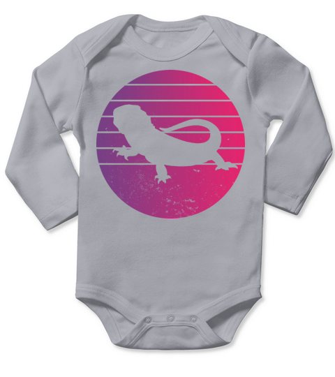 Vintage Retro Bearded Dragon Long Sleeve Baby One-Piece