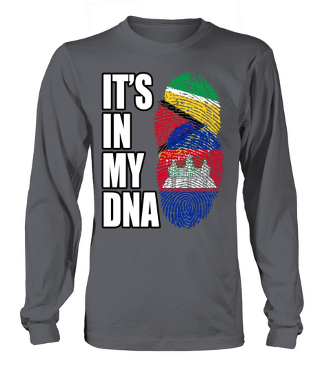 Guyanese And Cambodian Mix Heritage DNA Flag Long sleeved Unisex