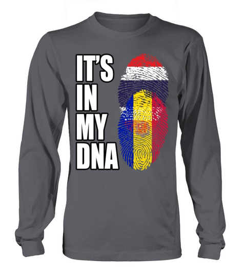 Thai And Andorran Vintage Heritage DNA Flag Long sleeved Unisex