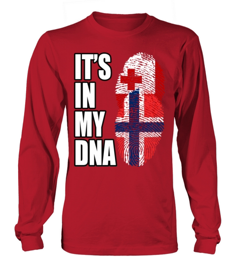 Tongan And Norwegian Mix Heritage DNA Flag Long sleeved Unisex