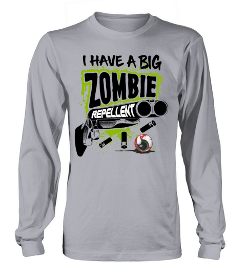 Zombie Repellent Halloween Funny Gun Art Light Long sleeved Unisex