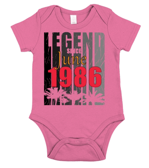 1986 vintage born in June gift Short Sleeve Baby One-Piece