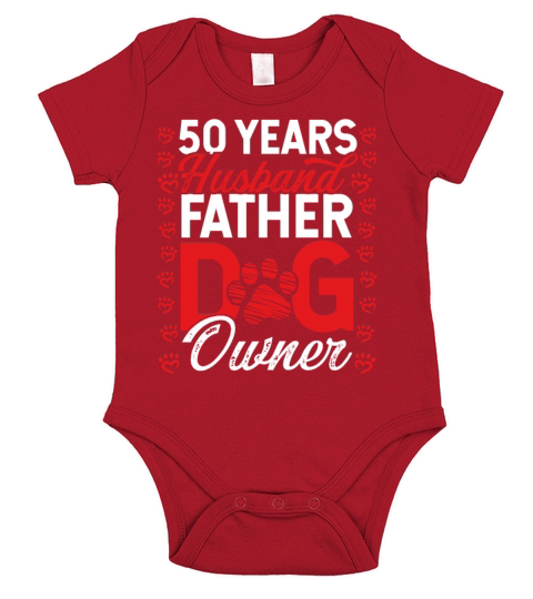 50 Year Old Husband Dad Dog Owner 50th Birthday Short Sleeve Baby One-Piece