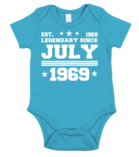 53rd birthday July vintage 1969 gift idea Short Sleeve Baby One-Piece