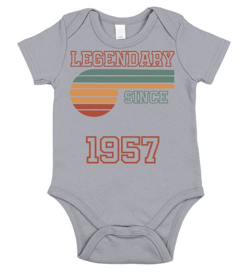 65th Birthday Legendary since 1957 Short Sleeve Baby One-Piece