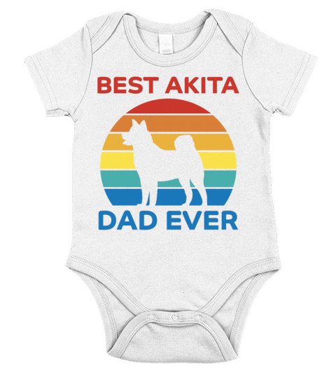 Akita Dad Dog Funny Saying Dogs Akita Inu Gift Short Sleeve Baby One-Piece