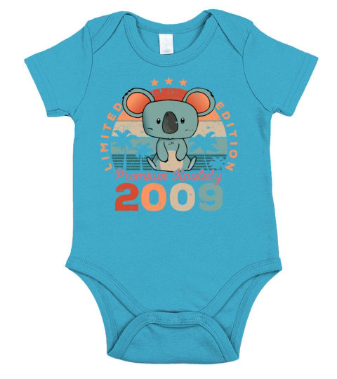 Birth Year 2009 Birthday Gift Koala Bear Koalas Short Sleeve Baby One-Piece