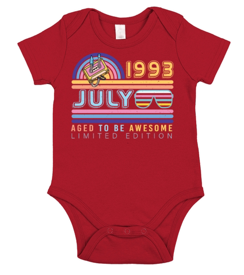 Born 1993 In July Short Sleeve Baby One-Piece