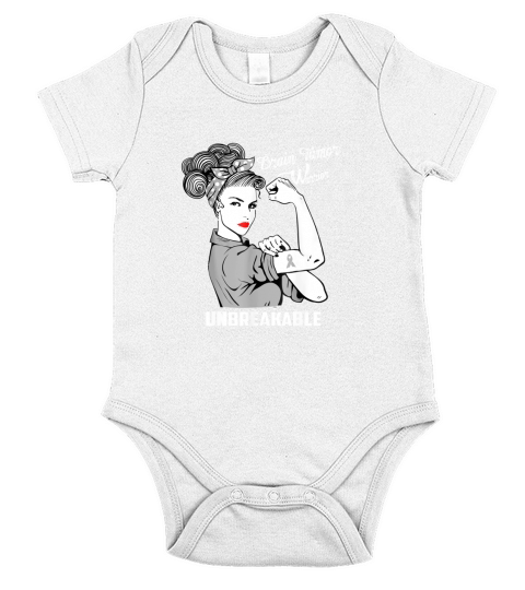 Brain Tumor Warrior Unbreakable shirt Short Sleeve Baby One-Piece