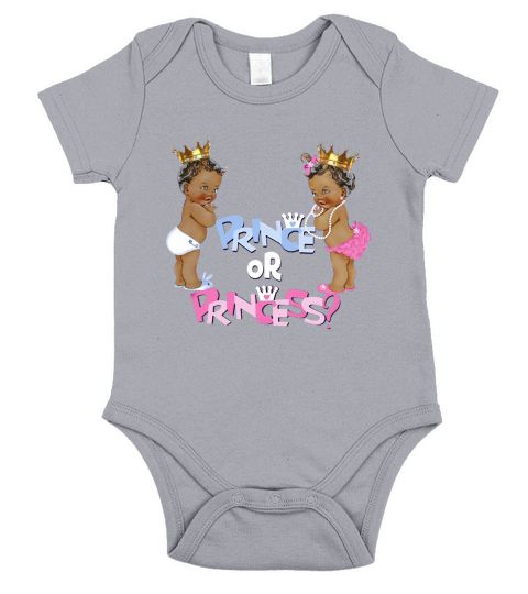 Cute Ethnic Prince or Princess Baby Gender Reveal T-Shirt Short Sleeve Baby One-Piece