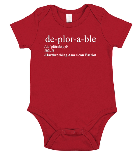 Deplorable definition hard working American Donald Trump t-shirt Short Sleeve Baby One-Piece