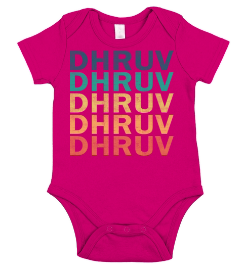 Dhruv Name T Shirt - Dhruv Vintage Retro Name Gift Short Sleeve Baby One-Piece