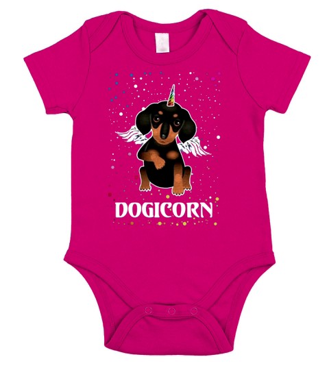DOGICORN DACHSHUND T SHIRT Short Sleeve Baby One-Piece