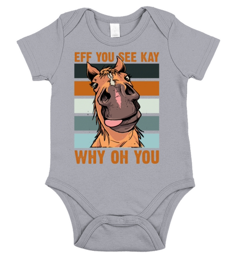 Eff You See Kay Why Oh You Yoga Workout Horse Short Sleeve Baby One-Piece