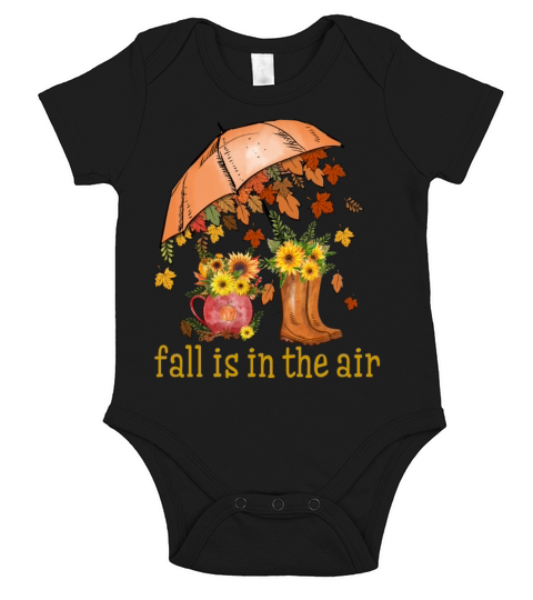 Fall Is In The Air Funny Autumn Short Sleeve Baby One-Piece