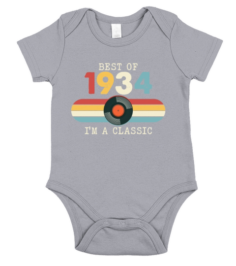 Funny Birthday Best Of 1934 Im A Classic Short Sleeve Baby One-Piece