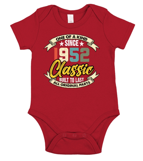 Funny Birthday Born in 1952 Limited Edition Short Sleeve Baby One-Piece