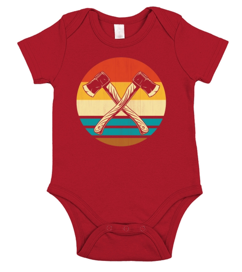 Funny Retro Vintage Style Axe Throwing Ax Lover Short Sleeve Baby One-Piece