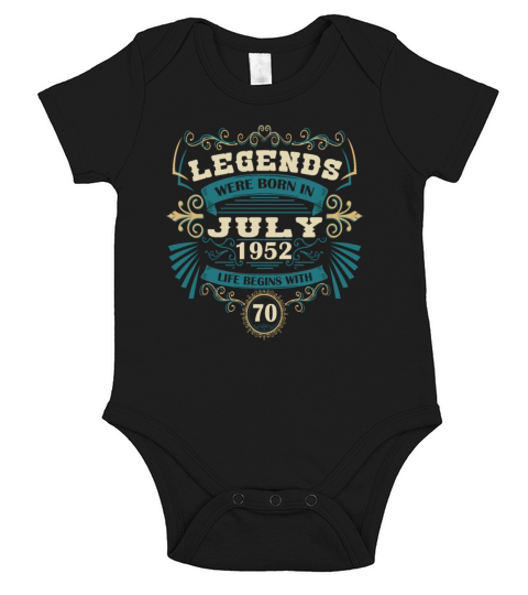 Funny Sayings for 50th Birthday July 1952 Vintage Short Sleeve Baby One-Piece