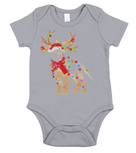 Merry Christmas German Shepherd Gorgeous Reindeer Christmas shirt Short Sleeve Baby One-Piece