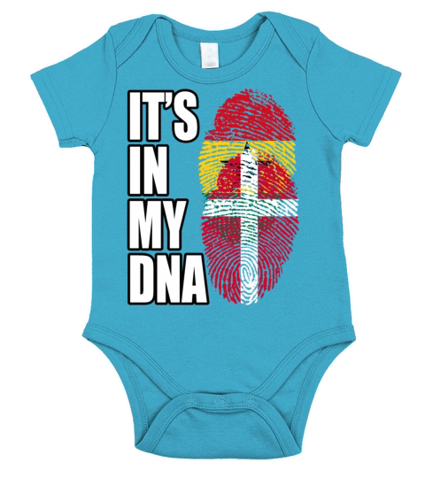 Ghanaian And Danish Mix Heritage DNA Flag Short Sleeve Baby One-Piece