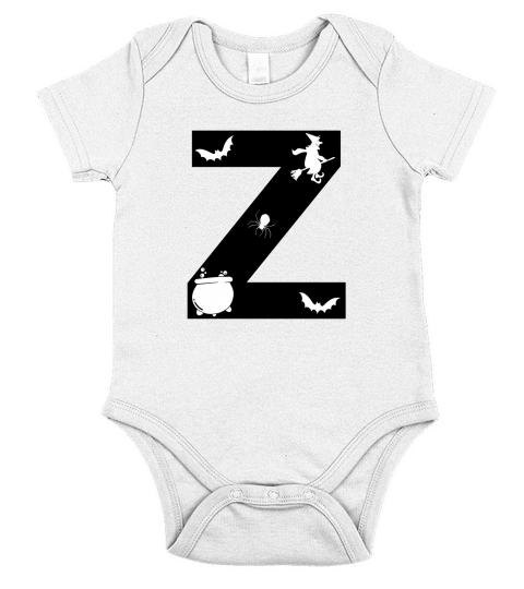 Halloween Alphabets Numbers Clipart Z Short Sleeve Baby One-Piece