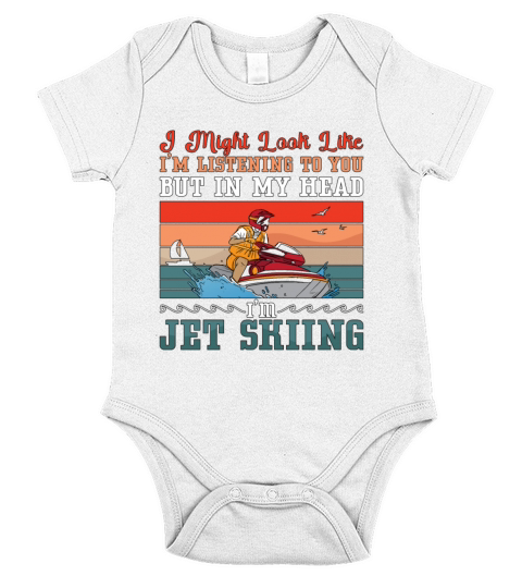 Jet Ski I Might Look Jet Skiing Water Sport Jetski Short Sleeve Baby One-Piece