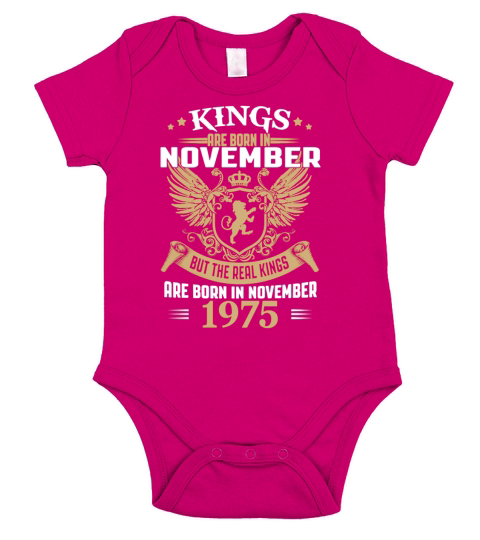 Kings Are Born In November 1975 T-Shirt Short Sleeve Baby One-Piece