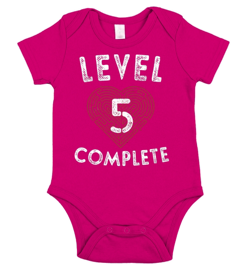 Level 5 Complete 5th Wedding Anniversary Gifts Heart Short Sleeve Baby One-Piece